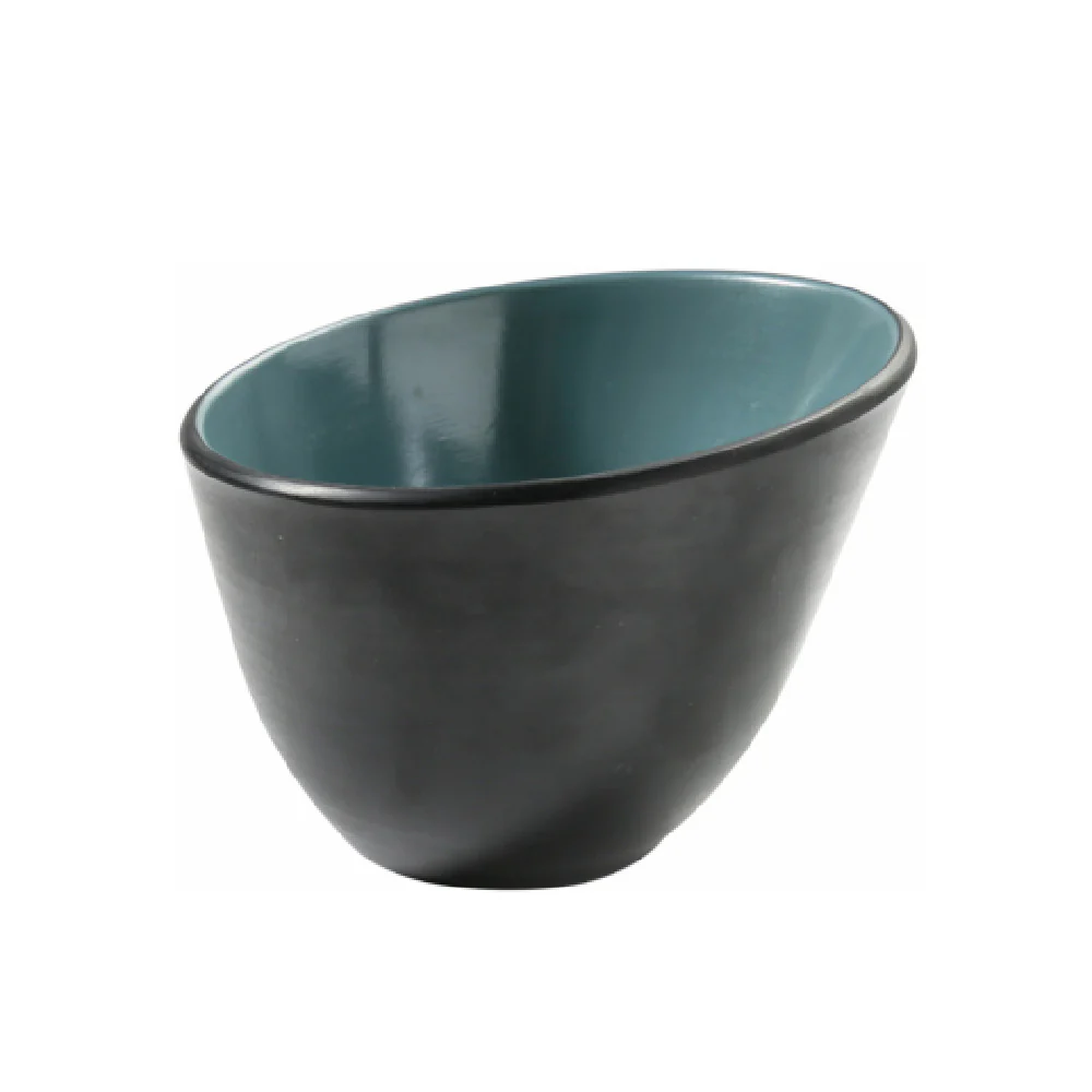 Yanco BM-705TL 7 Inch Serving Sheer Bowl 35 Oz Melamine Gray and Teal Yanco BM-705TL 7 Inch Serving Sheer Bowl 35 Oz Melamine Gray and Teal