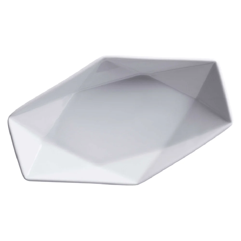 GET Enterprises PA1101610124 4-1/4 Inch Hexagon Napkin Plate Porcelain Rolled Edge