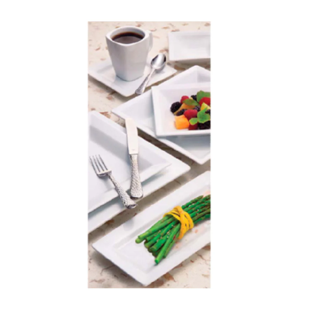 Libbey SL-2 5-7/8 Inch Square Saucer with 2 Inch Well Ring Porcelain Ultra Bright White Libbey SL-2 5-7/8 Inch Square Saucer with 2 Inch Well Ring Porcelain Ultra Bright White