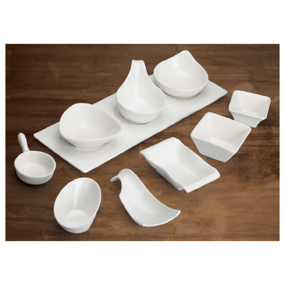 Winco WDP021-114 10-3/8 Inch Plate Free-form Large Dishwasher Safe Porcelain Winco WDP021-114 10-3/8 Inch Plate Free-form Large Dishwasher Safe Porcelain