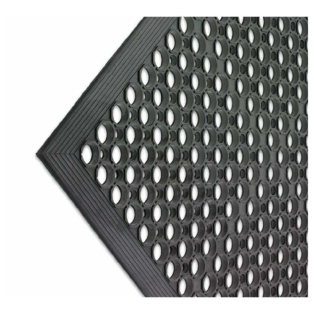 San Jamar KM1100 36 Inch Anti-Fatigue Rubber Kitchen Mat Black