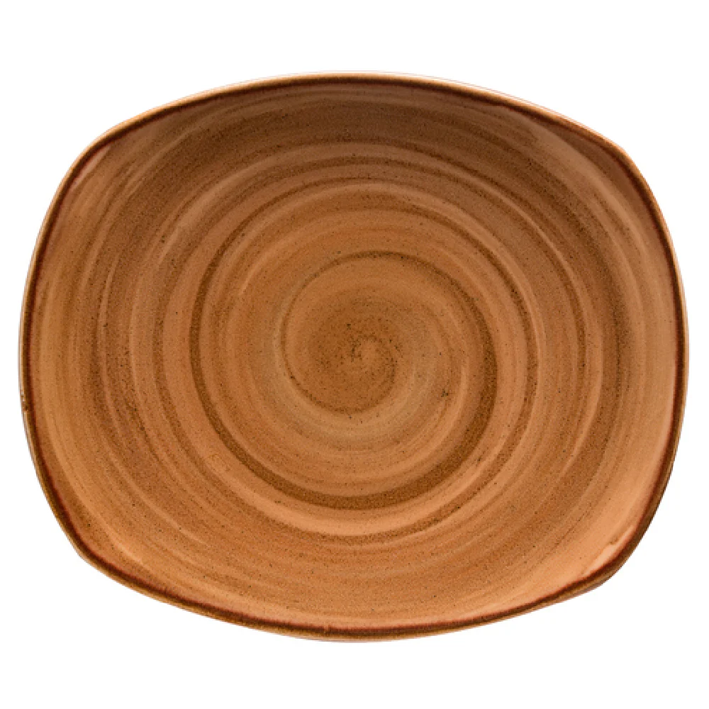 GET Enterprises PP1606722024 7-1/2 Inch Round Plate Porcelain Brown Scratch Resistant