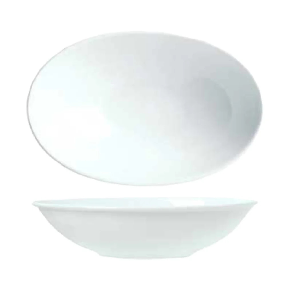 Libbey 911194603 23 Oz Oval Bowl Porcelain Aluma White Finish 8-1/4 Inch