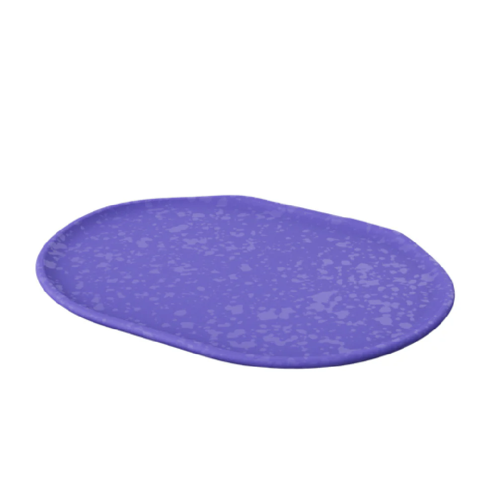 BauscherHepp TBL4716 12 Inch Mineral Collection Platter Oval Melamine Indigo Crackle