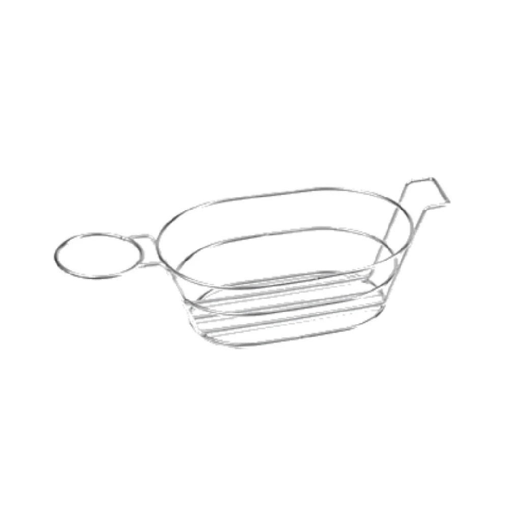 GET Enterprises 4-88701 14 Inch Stainless Steel Oval Basket with Handle