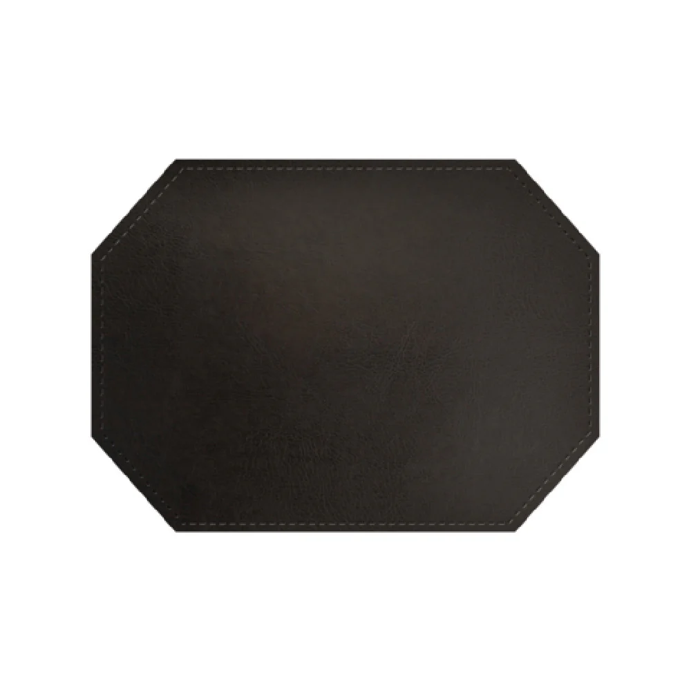Risch TABLEMATOCT-TAM 15 Inch Tamarac Faux-leather Placemat Octagon Risch TABLEMATOCT-TAM 15 Inch Tamarac Faux-leather Placemat Octagon