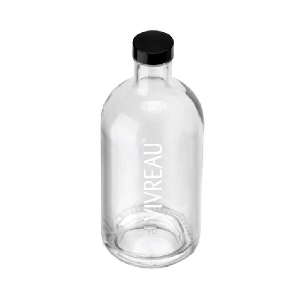 Vivreau LOUNGE BOTTLE, CUSTOM, 750ML - BLACK Glass Water Bottle with Custom Logo