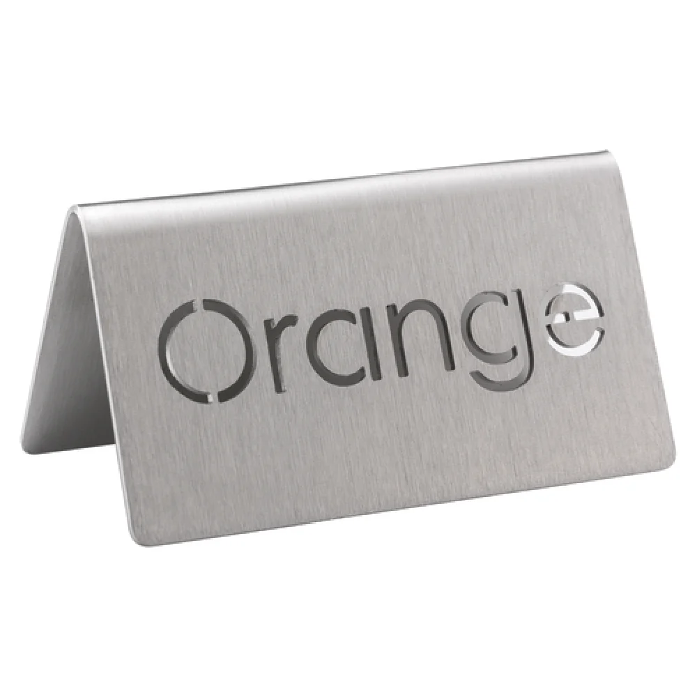 Service Ideas 1C-BF-ORANGE-MOD 3 Inch Beverage ID Tent Orange Laser-cut Stainless Steel Service Ideas 1C-BF-ORANGE-MOD 3 Inch Beverage ID Tent Orange Laser-cut Stainless Steel