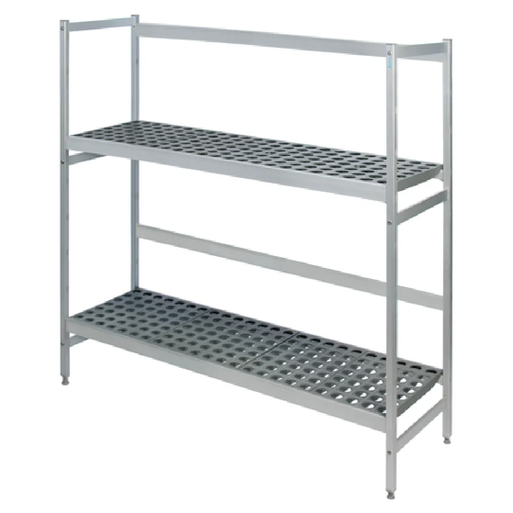 Fermod 2R42B57 42 Inch Keg Rack Aluminum 2 Shelves 4 Keg Capacity with NSF