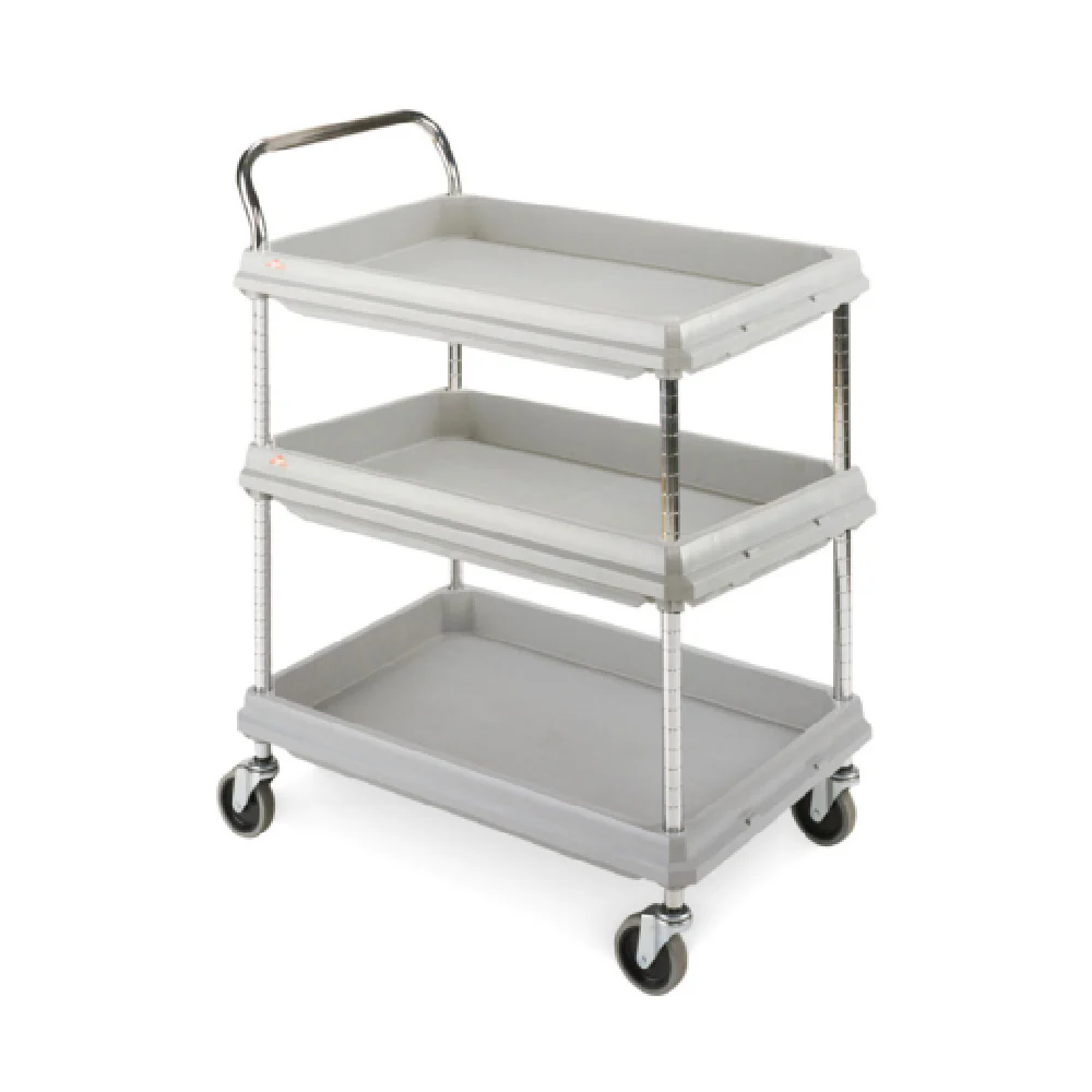 Metro BC2636-3DG 39 Inch Utility Cart 3 Tier Polymer Ledge Gray with Casters