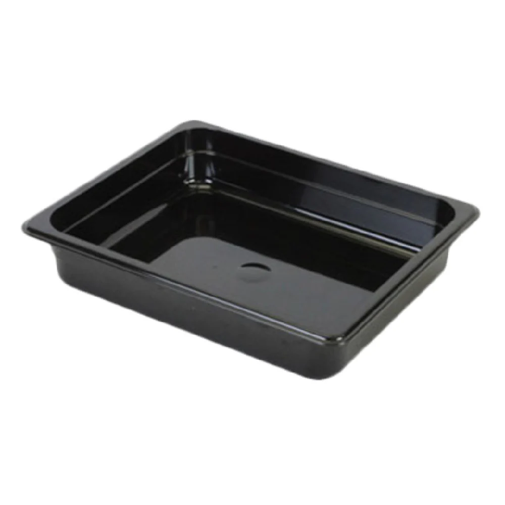 Thunder Group PLPA8122BK Polycarbonate Food Pan 1/2 Size Black Shatter Resistant
