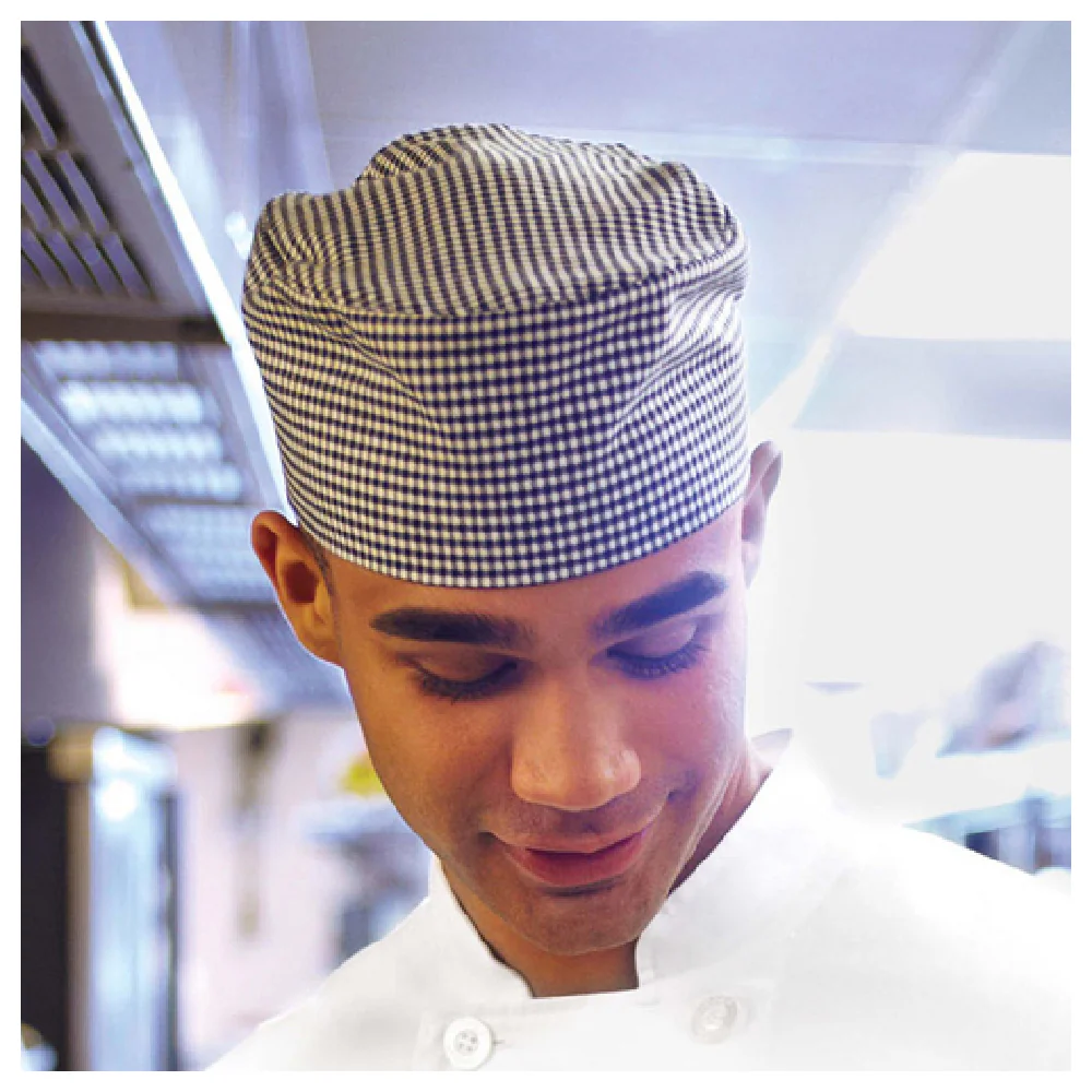 Chef Works BNSCSCH0 Beanie One Size Fits Most Poly/cotton Small Check