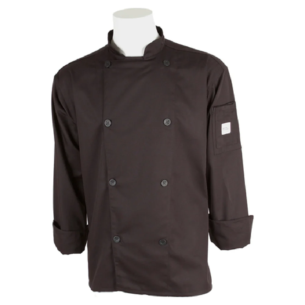 Mercer Culinary M61010BK7X 7X Unisex Chef Jacket Black with Utility Pocket