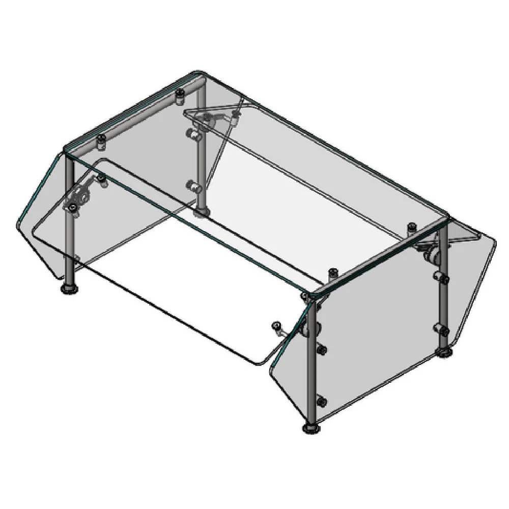 Vollrath SS-6BG-052S-LED 73 Inch Double-sided Adjustable Sneeze Guard Stainless Steel