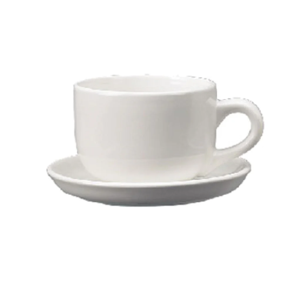 International Tableware 822-02 14 Oz Latte Cup Ceramic With Handle European White