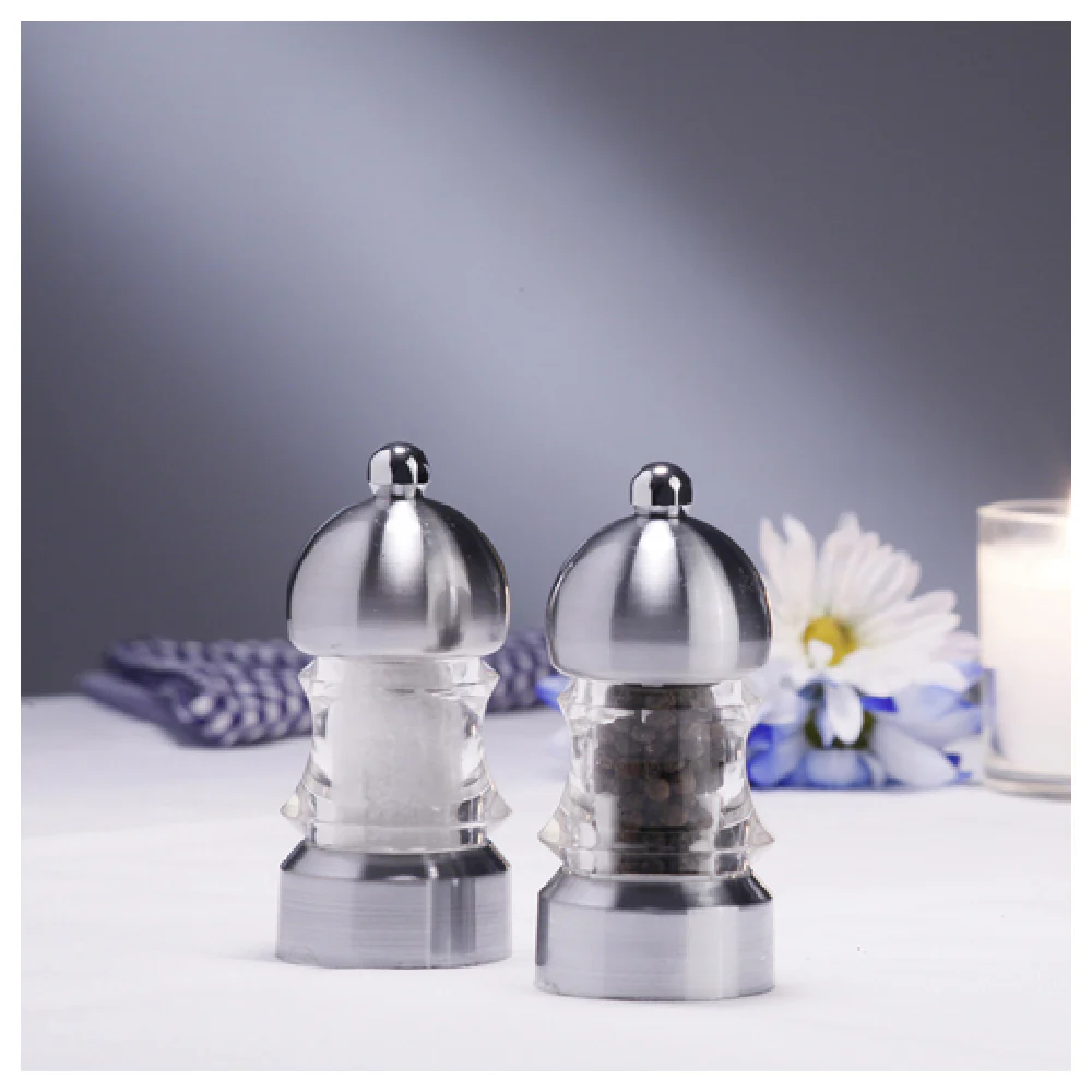 Chef Specialties 1572 Metro Salt Pepper Mill Set Metal and Acrylic with Lifetime Warranty Chef Specialties 1572 Metro Salt Pepper Mill Set Metal and Acrylic with Lifetime Warranty