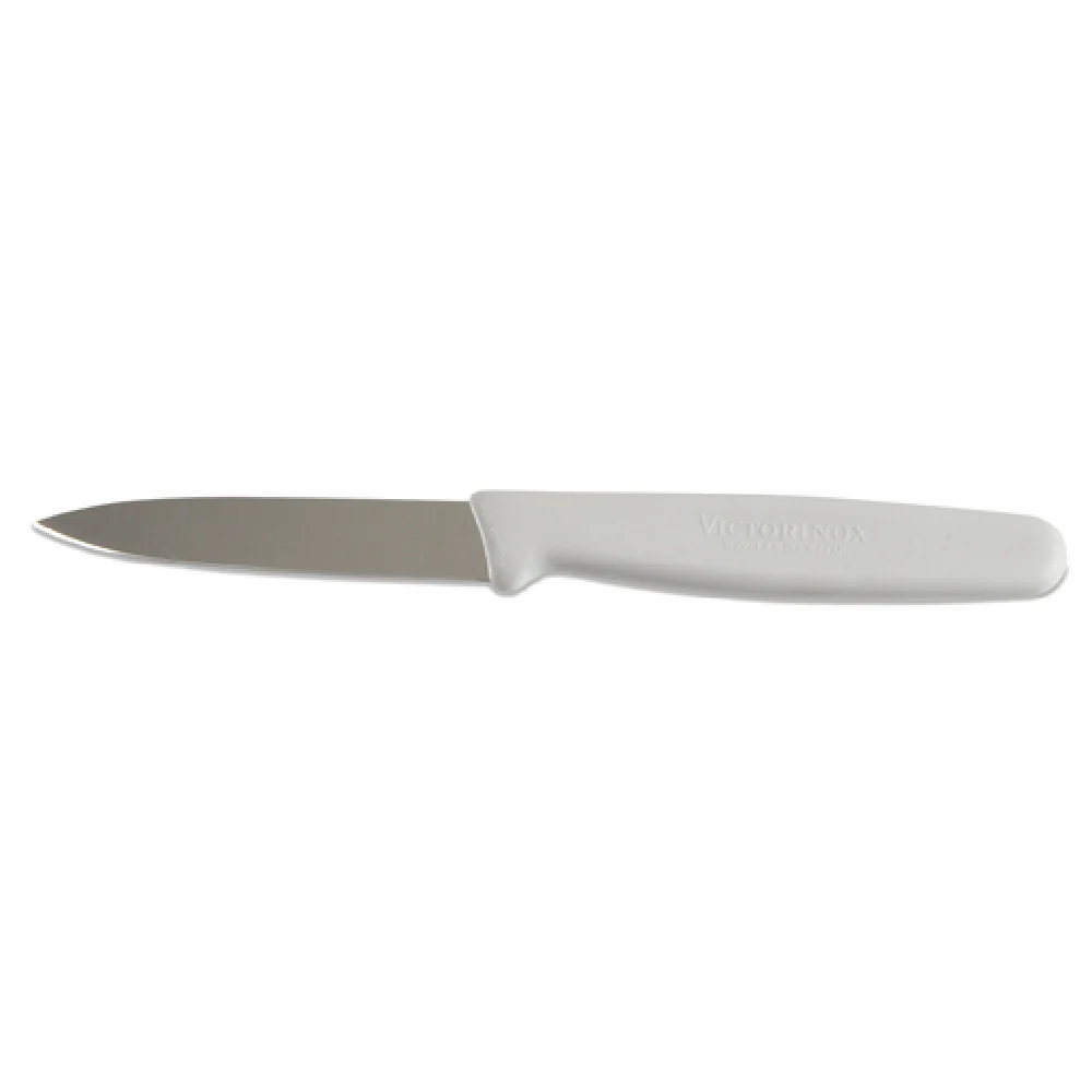 JB Prince V801 W 3-1/4 Inch Spear Point Straight Edge Paring Knife High Carbon Stainless Steel White Plastic Handle JB Prince V801 W 3-1/4 Inch Spear Point Straight Edge Paring Knife High Carbon Stainless Steel White Plastic Handle