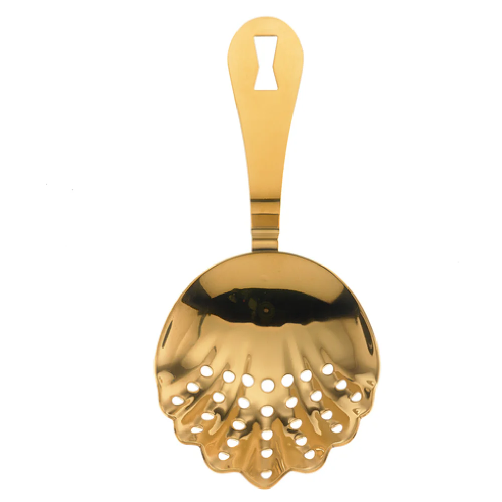 Mercer Culinary M37029GD 7 Inch Julep Strainer with Scalloped Design Gold Finish Stainless Steel Mercer Culinary M37029GD 7 Inch Julep Strainer with Scalloped Design Gold Finish Stainless Steel