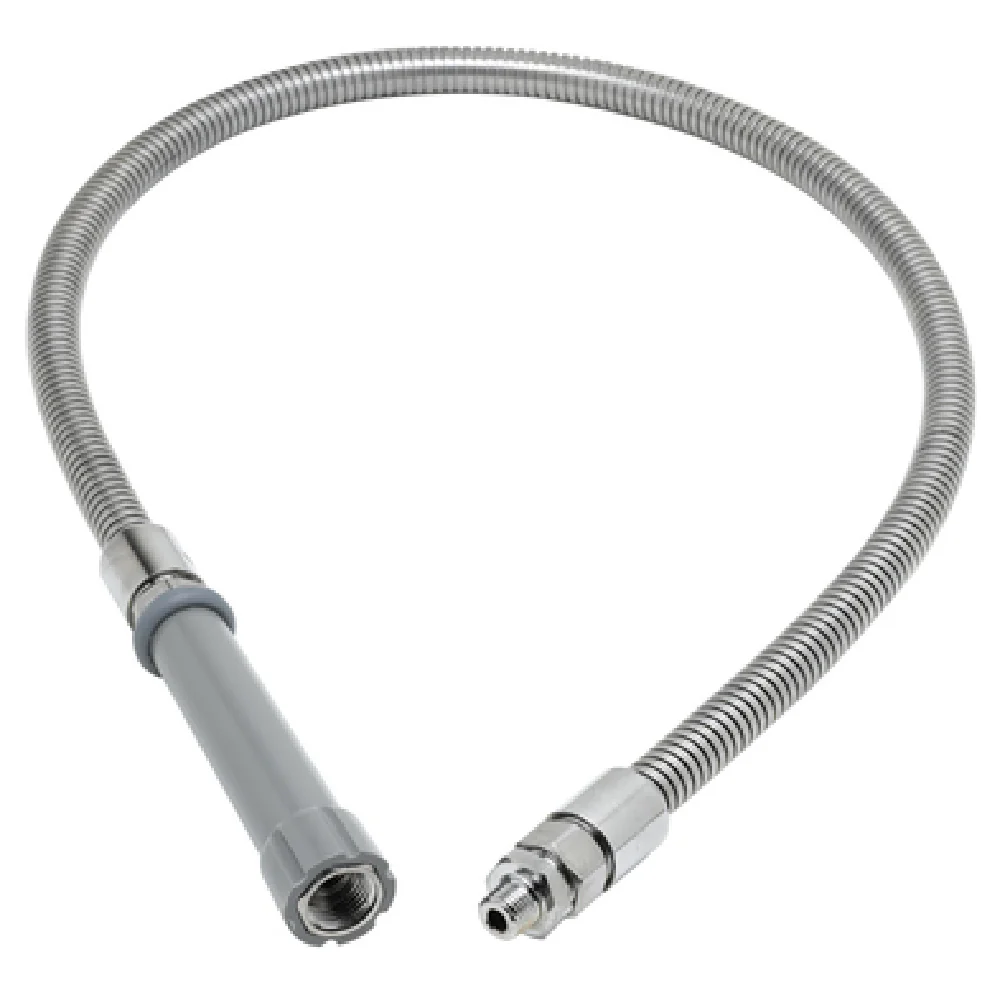 T&S Brass B-0044-HF 44 Inch Flexible Hose With Fisher Adapter Stainless Steel T&S Brass B-0044-HF 44 Inch Flexible Hose With Fisher Adapter Stainless Steel