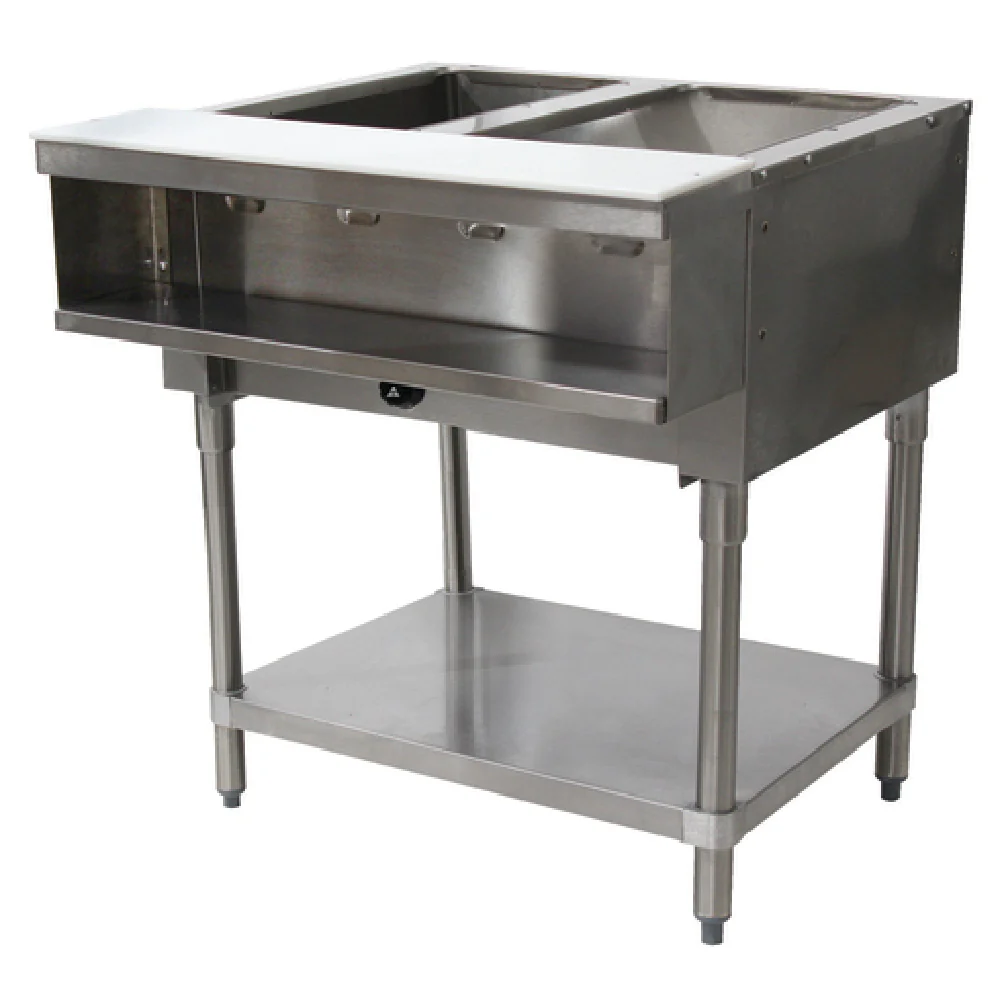 Advance Tabco WB-2G-NAT-X 31-13/16 Inch Water Bath Hot Food Table Gas with Open Base 15000 BTU
