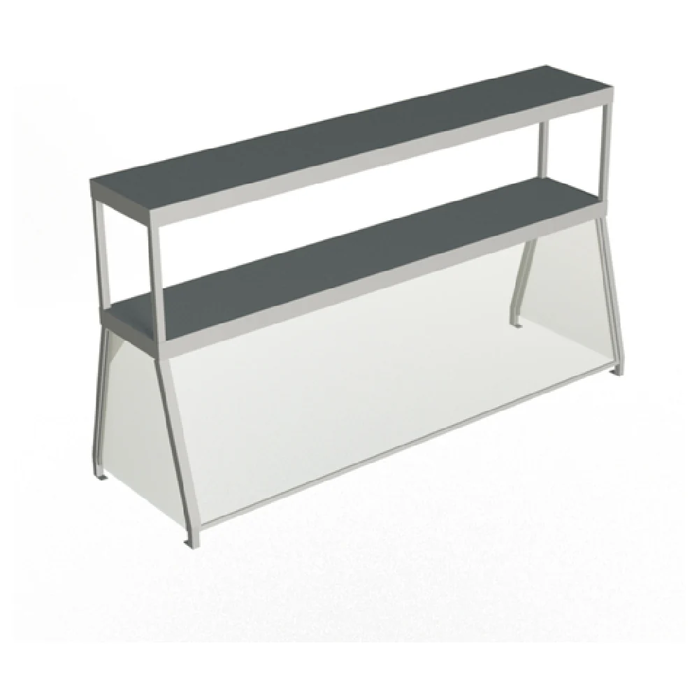 Duke 956-460-6D 86-1/2 Inch Double Deck Deluxe Overshelf with Glass and Steel