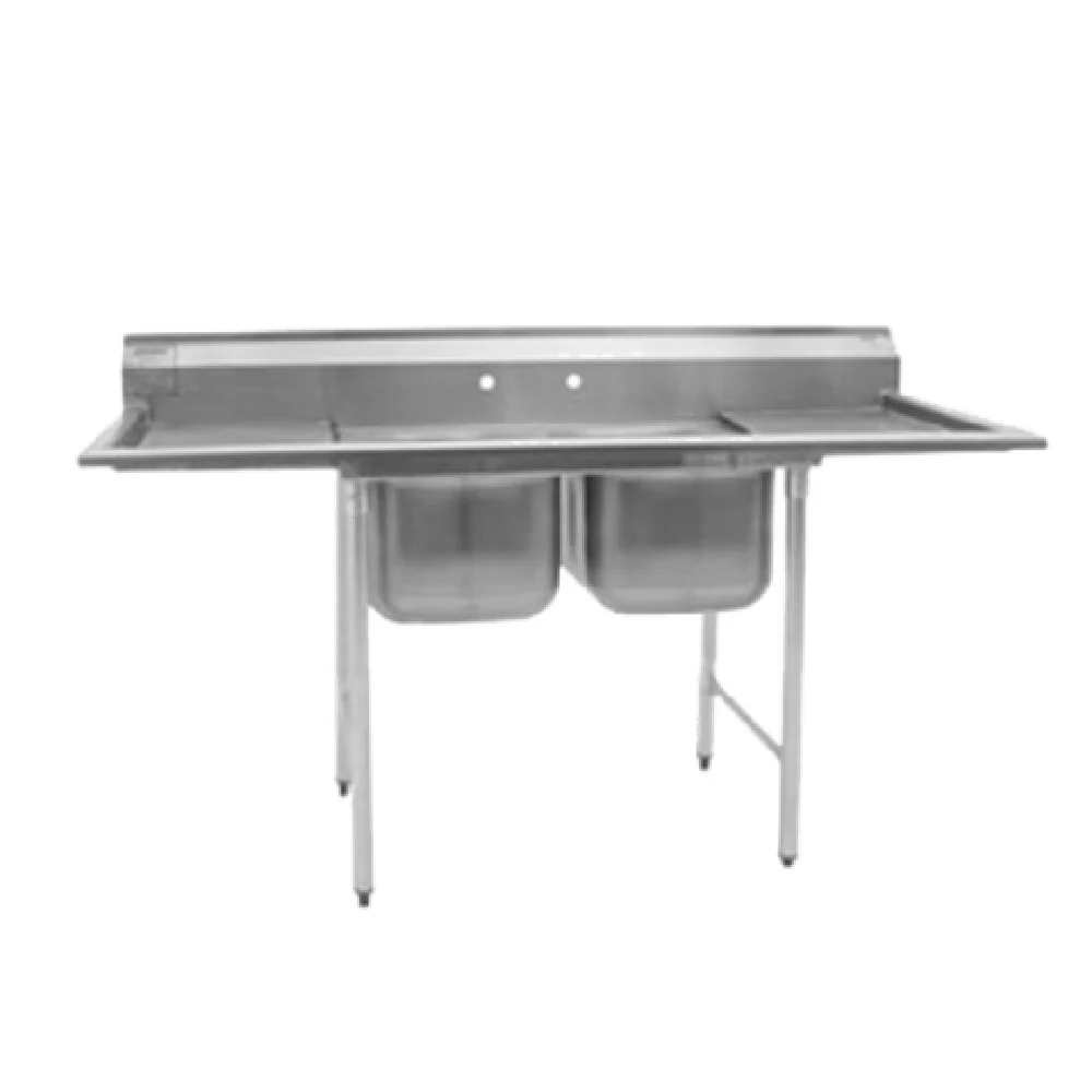 Eagle 314-16-2-18-X 72-1/4 Inch Two Compartment Sink with Drainboards
