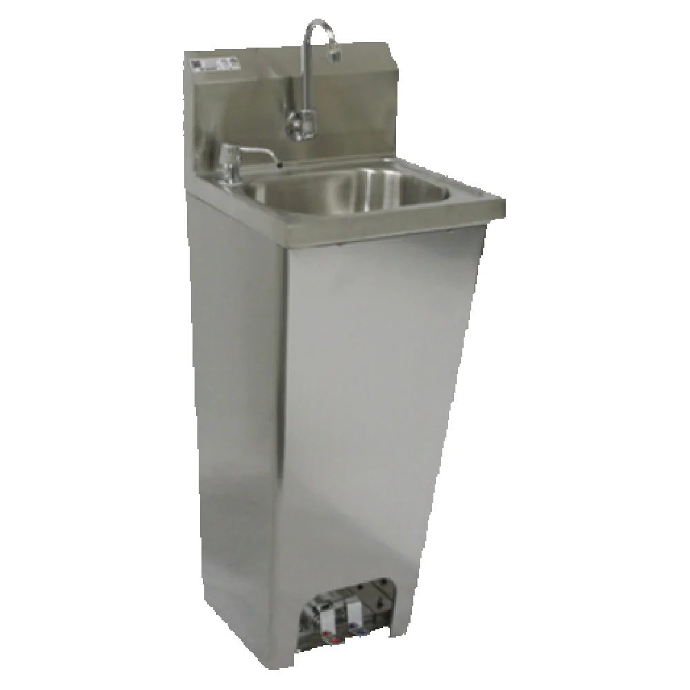 GSW USA HS-1615F 15 Inch Hand Sink Foot Operated Wall Mounted with Faucet and Strainer