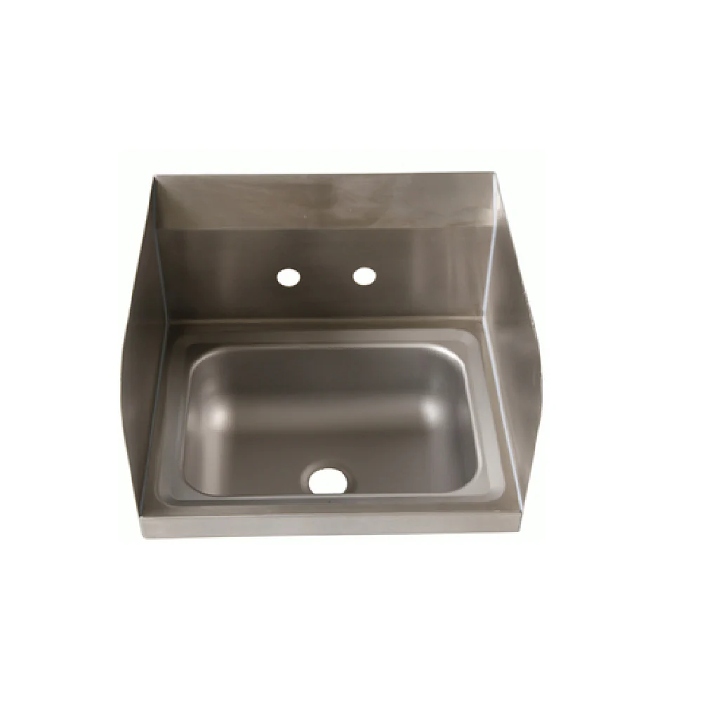 NBR Equipment HS2-W2-LR 14 Inch Hand Sink Wall Mount Stainless Steel with Marine Edge