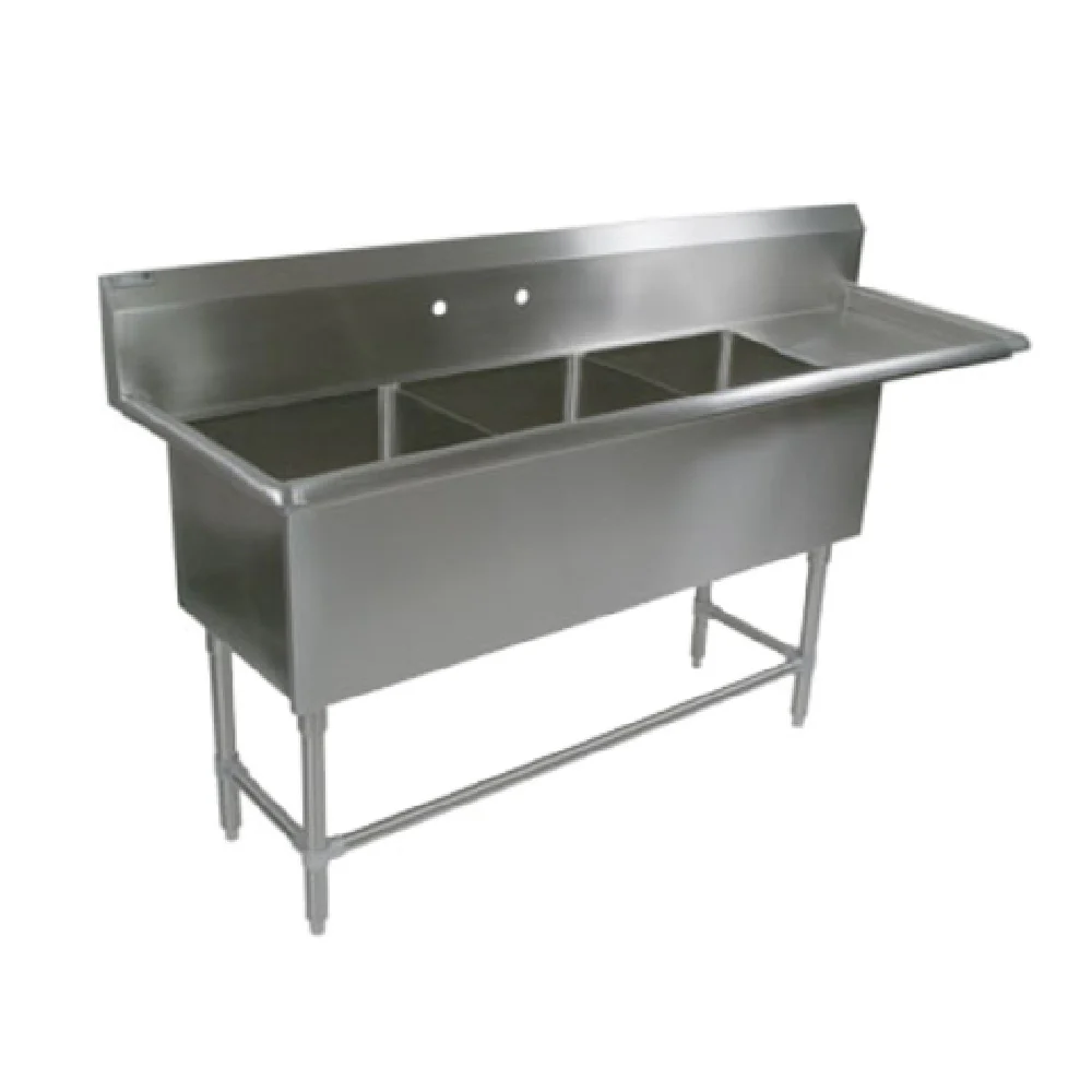 John Boos 3PB20-1D18R 82-3/16 Inch Pro-Bowl Sink Stainless Steel with Right Drainboard