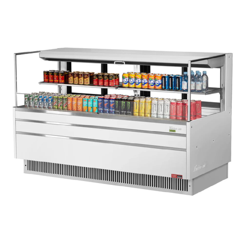 Turbo Air TOM-72L-UFD-B-2S-N 70 Inch Low-profile Merchandiser 15.8 cu ft Stainless Steel with Glass Shelves Turbo Air TOM-72L-UFD-B-2S-N 70 Inch Low-profile Merchandiser 15.8 cu ft Stainless Steel with Glass Shelves