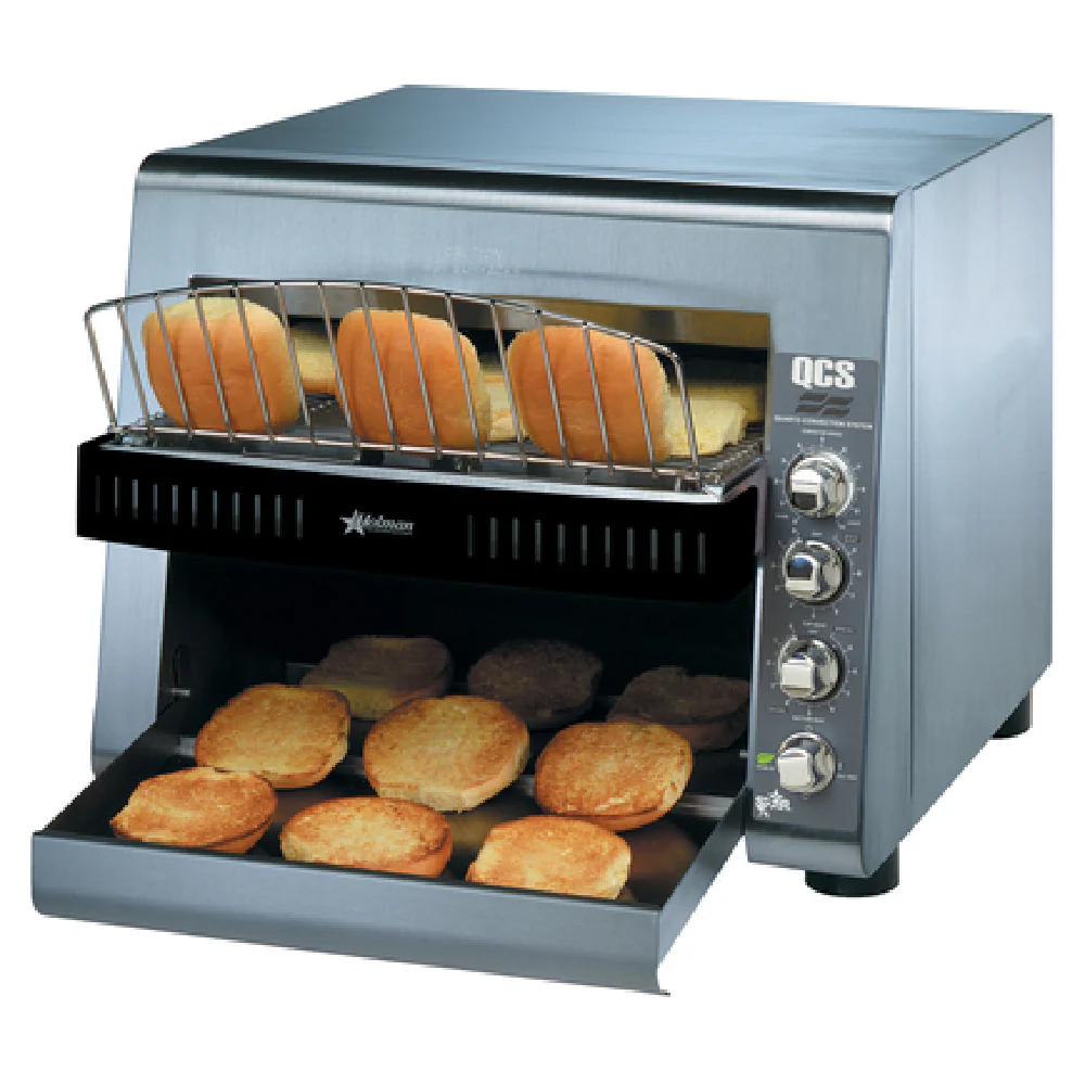 Star QCS3-1400BH 14 Inch Conveyor Toaster Electric 1400 Slices Per Hour Stainless Steel with Analog Speed Control