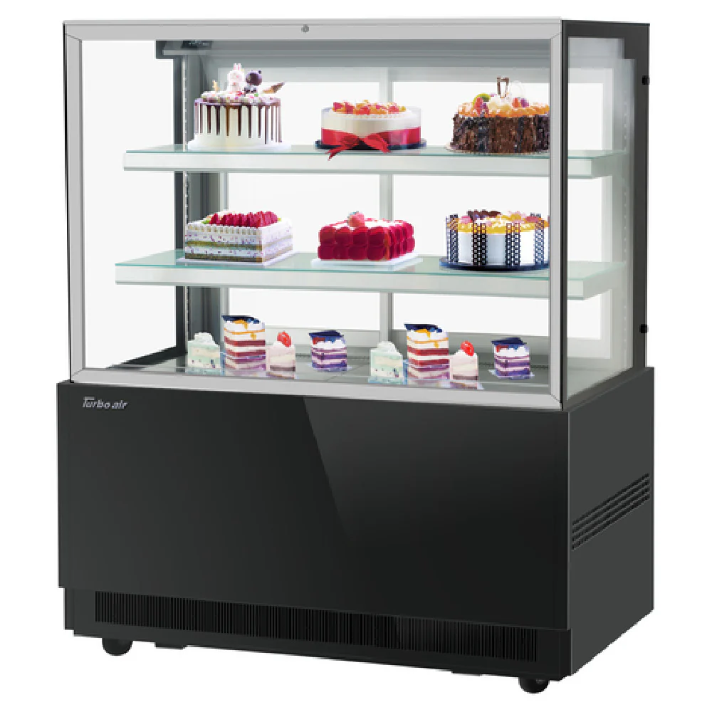 Turbo Air TBP48-54FN_WH 47-1/4 Inch Refrigerated Bakery Display Case 17.2 cu ft with Tempered Glass and Adjustable Shelves Turbo Air TBP48-54FN_WH 47-1/4 Inch Refrigerated Bakery Display Case 17.2 cu ft with Tempered Glass and Adjustable Shelves