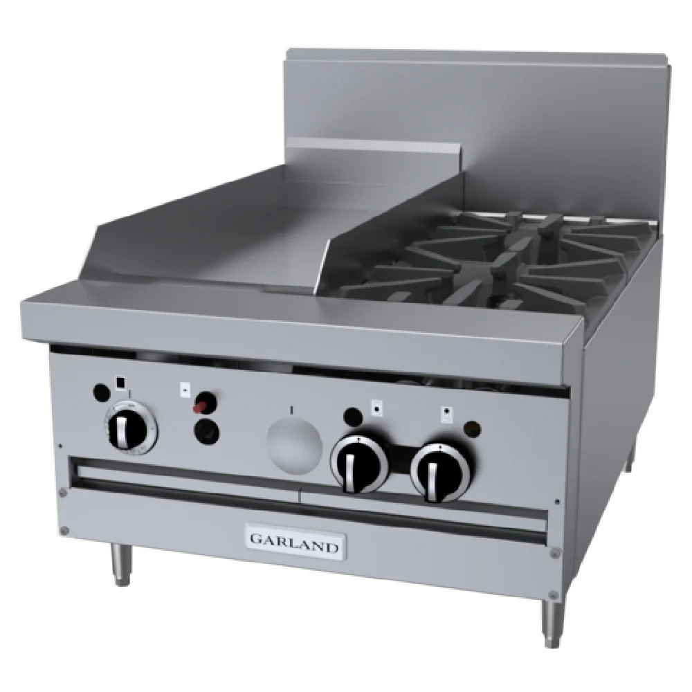 Garland GF24-2G12T_LP 24 Inch Modular Gas Range with (2) Open Burners 26000 BTU and (1) 12 Inch Griddle Garland GF24-2G12T_LP 24 Inch Modular Gas Range with (2) Open Burners 26000 BTU and (1) 12 Inch Griddle