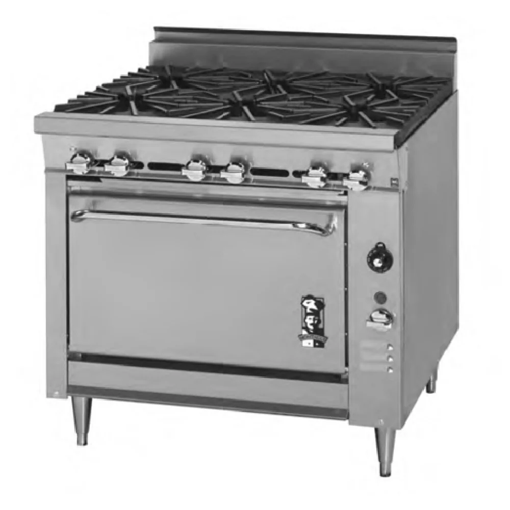 Montague Company 136-5AX 36 Inch Gas Range Standard Oven Stainless Steel 2 Burner 30000 BTU