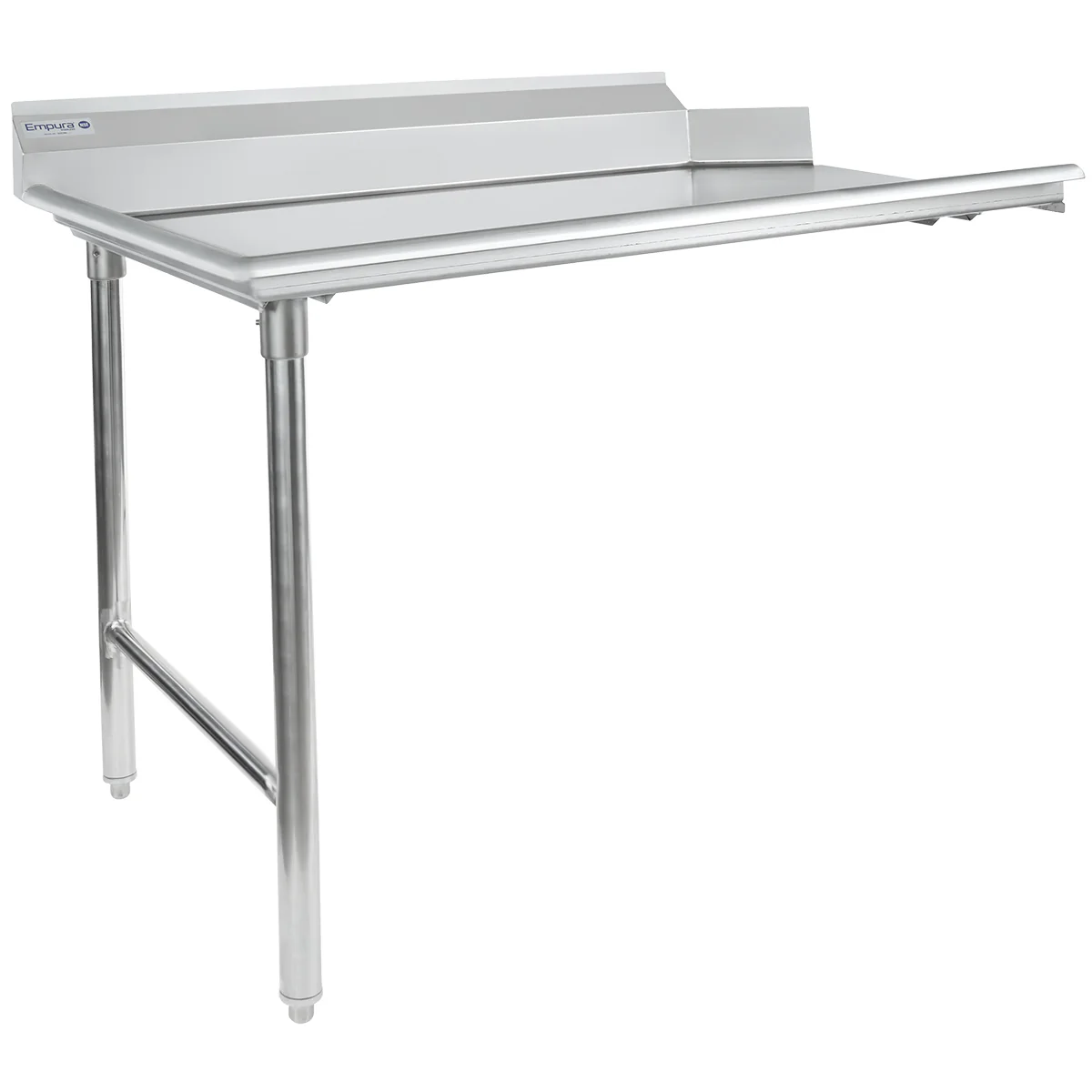 Empura Stainless ECDT48L 48 Inch Clean Dishtable 16 Gauge Stainless Steel with Backsplash