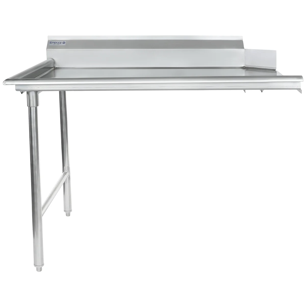 Empura Stainless ECDT48L 48 Inch Clean Dishtable 16 Gauge Stainless Steel with Backsplash Empura Stainless ECDT48L 48 Inch Clean Dishtable 16 Gauge Stainless Steel with Backsplash