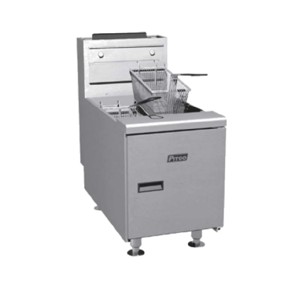 Pitco SGC-S 15 Inch Gas Deep Fryer Countertop with Stainless Steel Tank 75,000 BTU