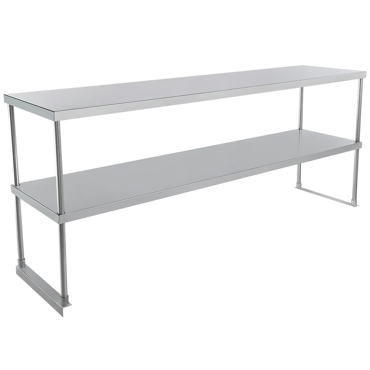 Empura EDOS1872 72 Inch Overshelf Table-Mounted 18 Gauge Stainless Steel with Double Shelves