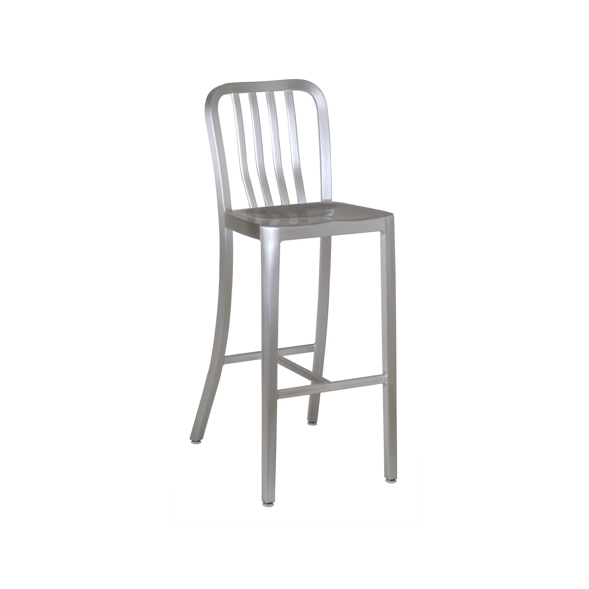emuamericas llc AB1205-06 15 Inch Anna Barstool Saddle Seat Slat Back Brushed Aluminum