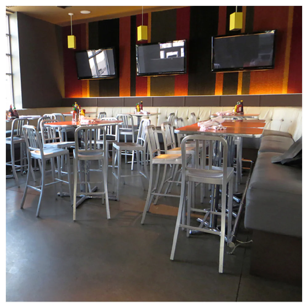 emuamericas llc AB1205-06 15 Inch Anna Barstool Saddle Seat Slat Back Brushed Aluminum emuamericas llc AB1205-06 15 Inch Anna Barstool Saddle Seat Slat Back Brushed Aluminum