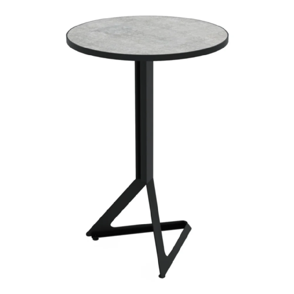 Bon Chef NX-RCT-3042-B-C 30 Inch Round Nexus Cocktail Table with Concrete Laminate Top