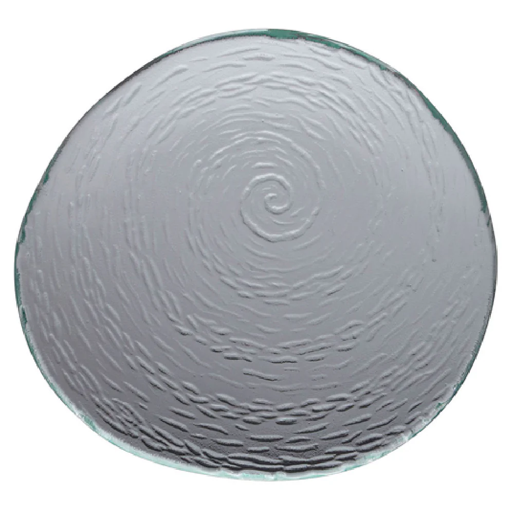 Steelite 6512G379 10 Inch Round Platter Scape Glass Clear - Commercial Use
