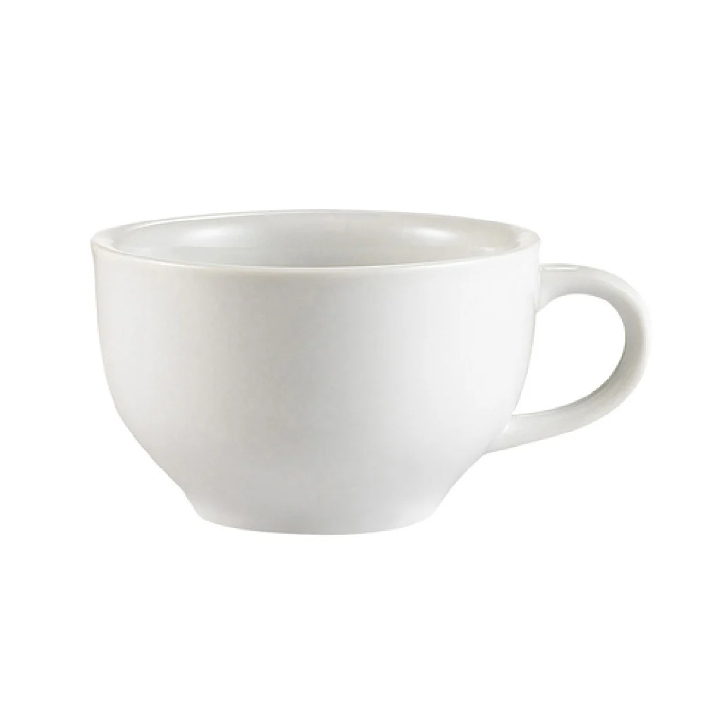 CAC China NCN-37 8 Oz. Round Coffee Cup with Porcelain Construction 3-3/4 Inch Diameter