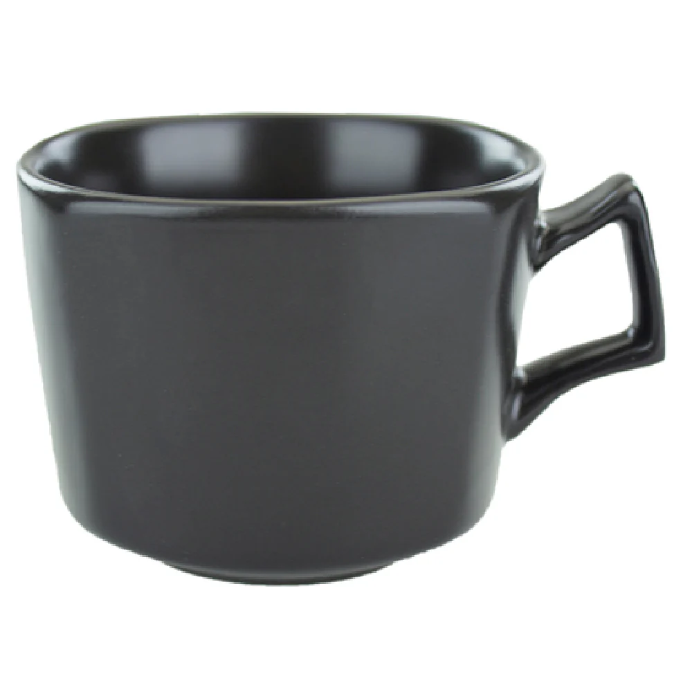 International Tableware QP-23-MB 8 Oz Cup Porcelain with Handle Matte Black