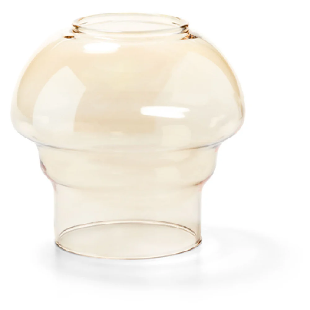Hollowick 46AL 4-3/4 Inch Fitter Globe Mushroom with Amber Lustre Glass