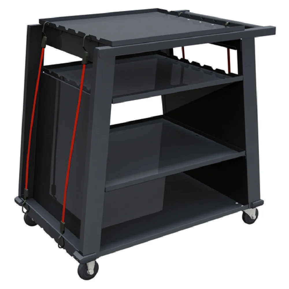 Steelite DWFBCART2 45 Inch Fusion Cart Mini Black Mixed Materials with 4 Shelves