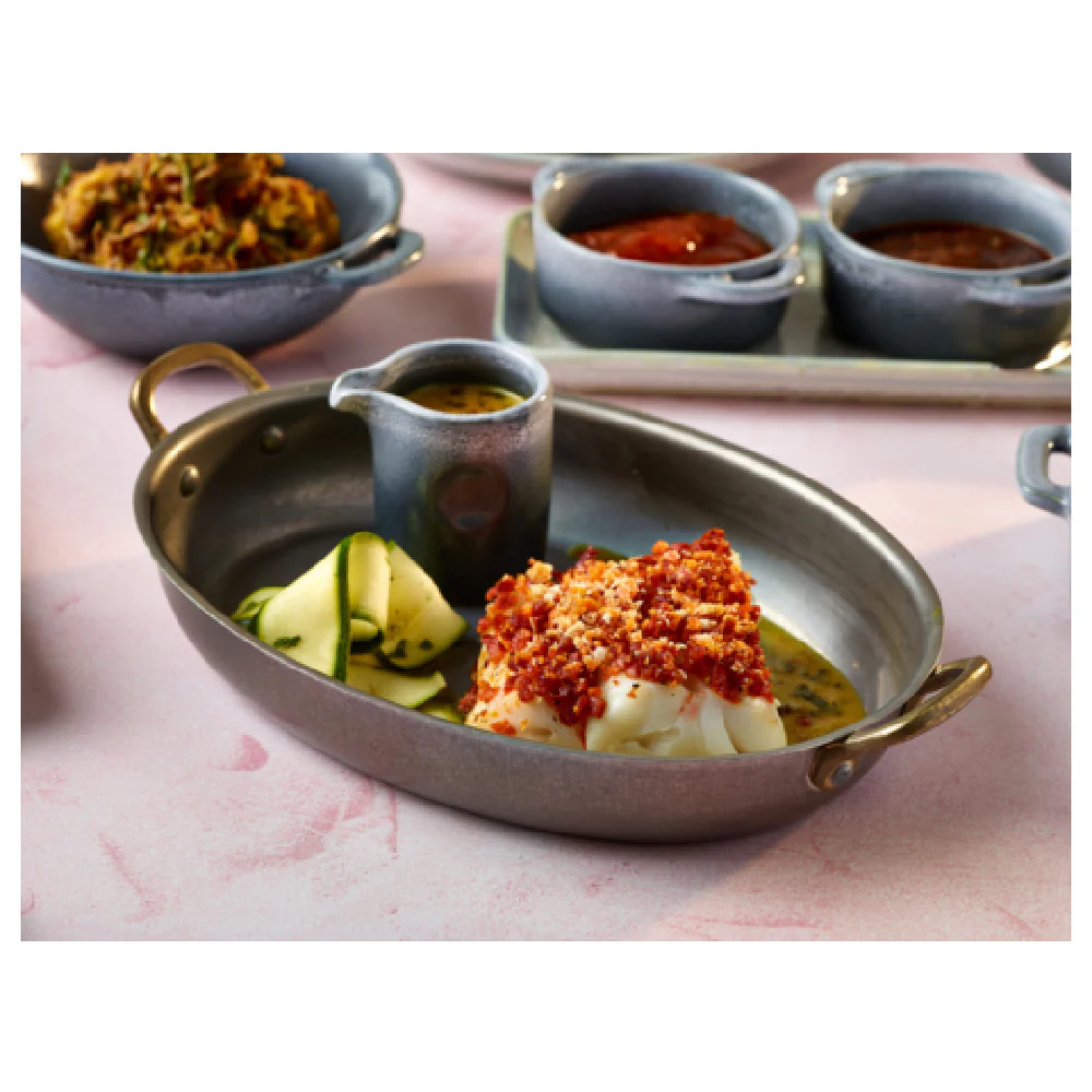 Steelite GWSSD30V 1.25 Quarts Oval Dish Stainless Steel Vintage - Commercial Bowl