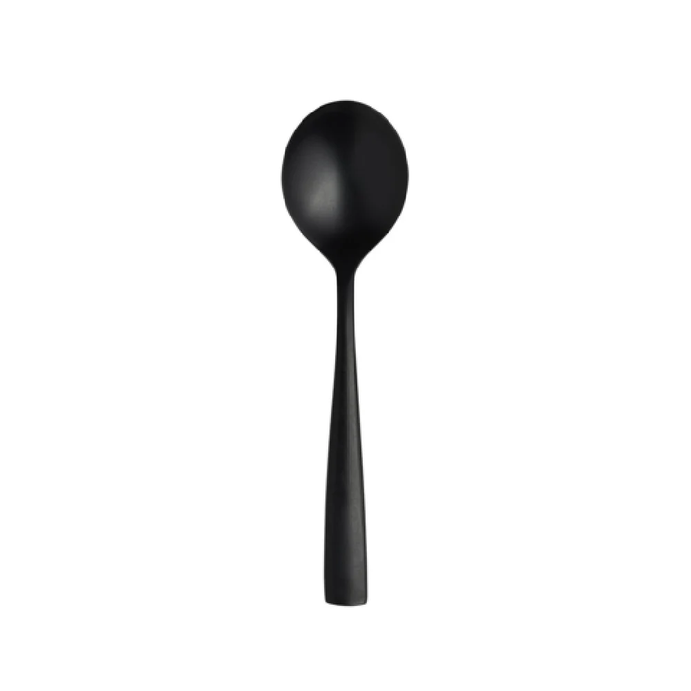Steelite 5762SX002 7-1/8 Inch Bouillon Soup Spoon PVD Black Vintage Stainless Steel