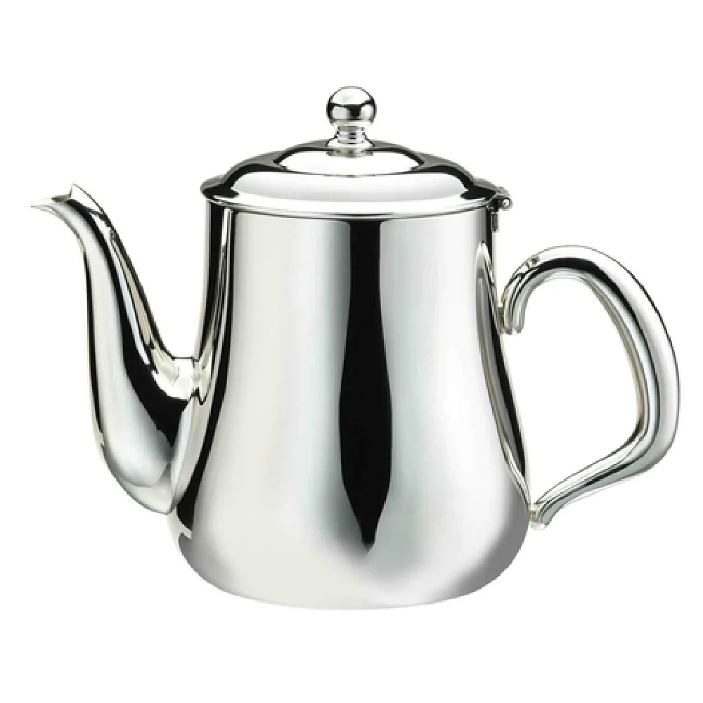 WLCX520 12 Oz Gooseneck Tea with Lid 18/10 Stainless Steel Mirror Finish