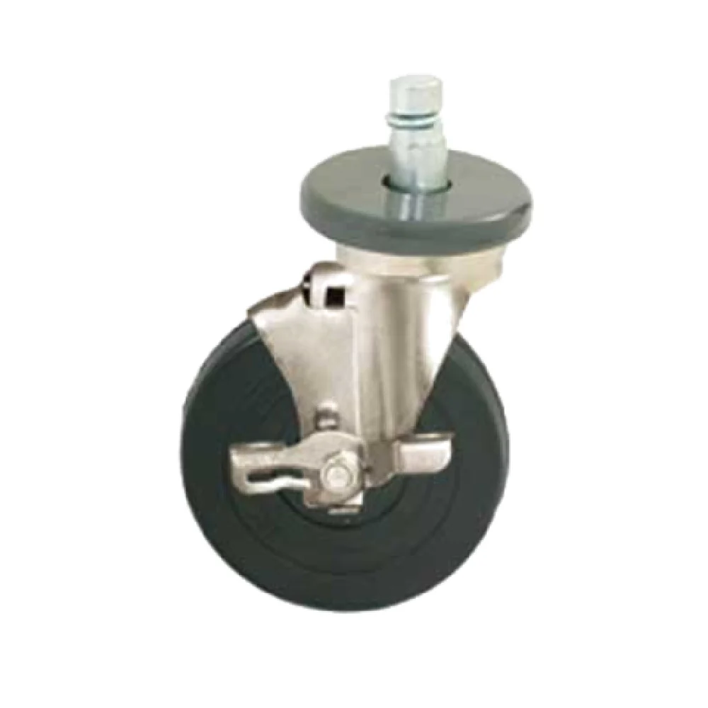 Eagle CSR5S-200 5 Inch Stem Caster Rigid 200 lb Capacity Resilient Tread Stainless Steel